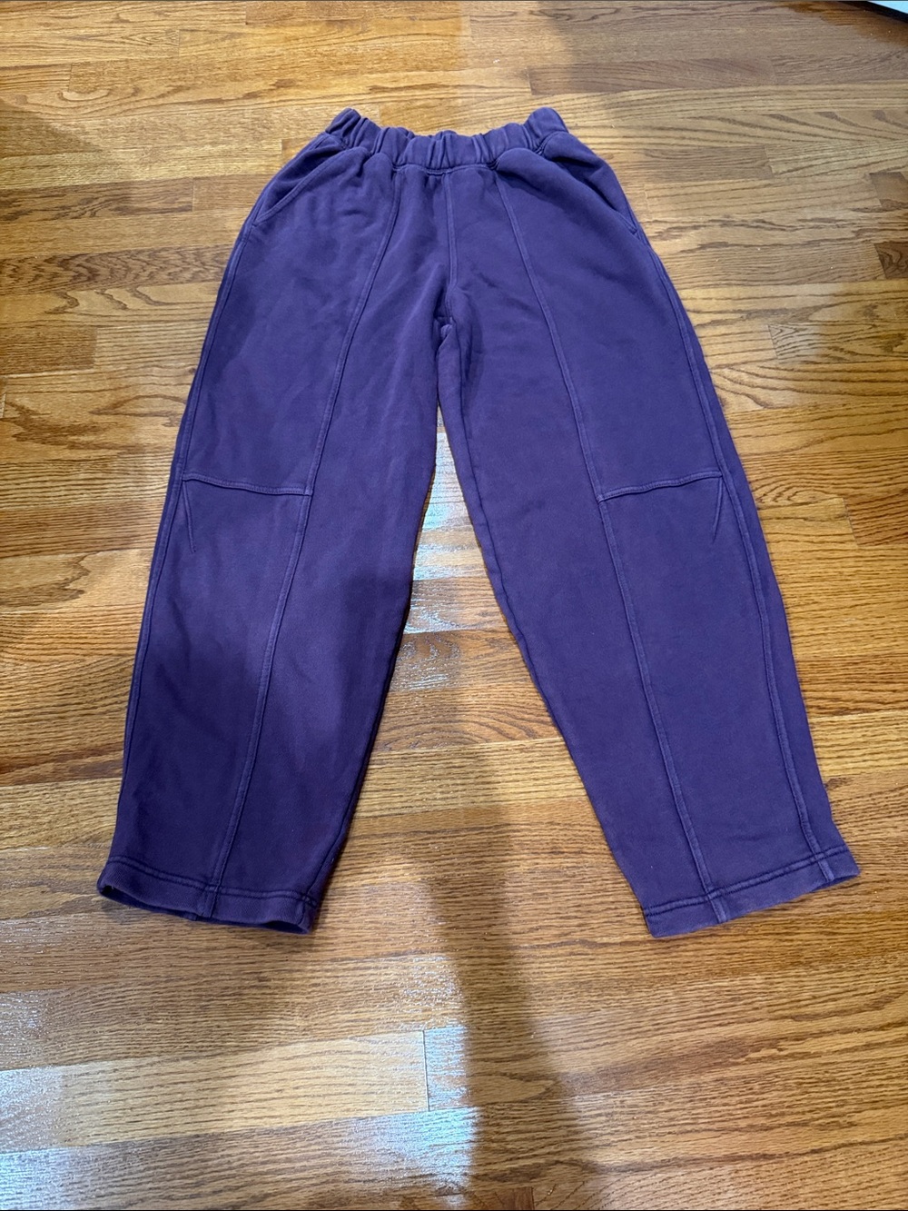 Aerie Barrel Joggers- Cotton Cozy Plum/Purple Relaxed/oversized.